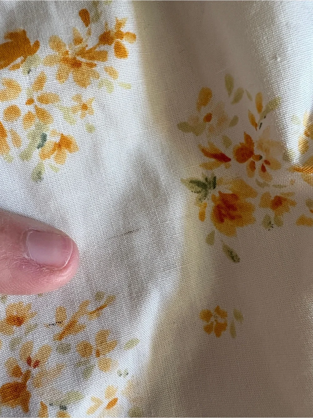 Abercrombie & Fitch Cream Floral Smocked Skirt with Yellow-Orange Flowers
